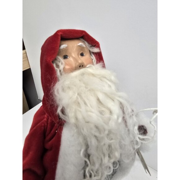 Vintage Byers Choice Victorian Santa With Bottle Brush Christmas Tree - Picture 4 of 8